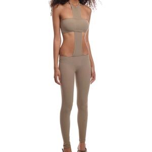 Tan Cutout Jumpsuit